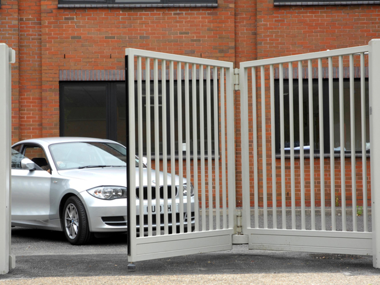 Trackless speed gates in use with car