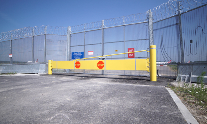 CSG 10900 Manual Barrier that protects multi-use spaces from vehicles
